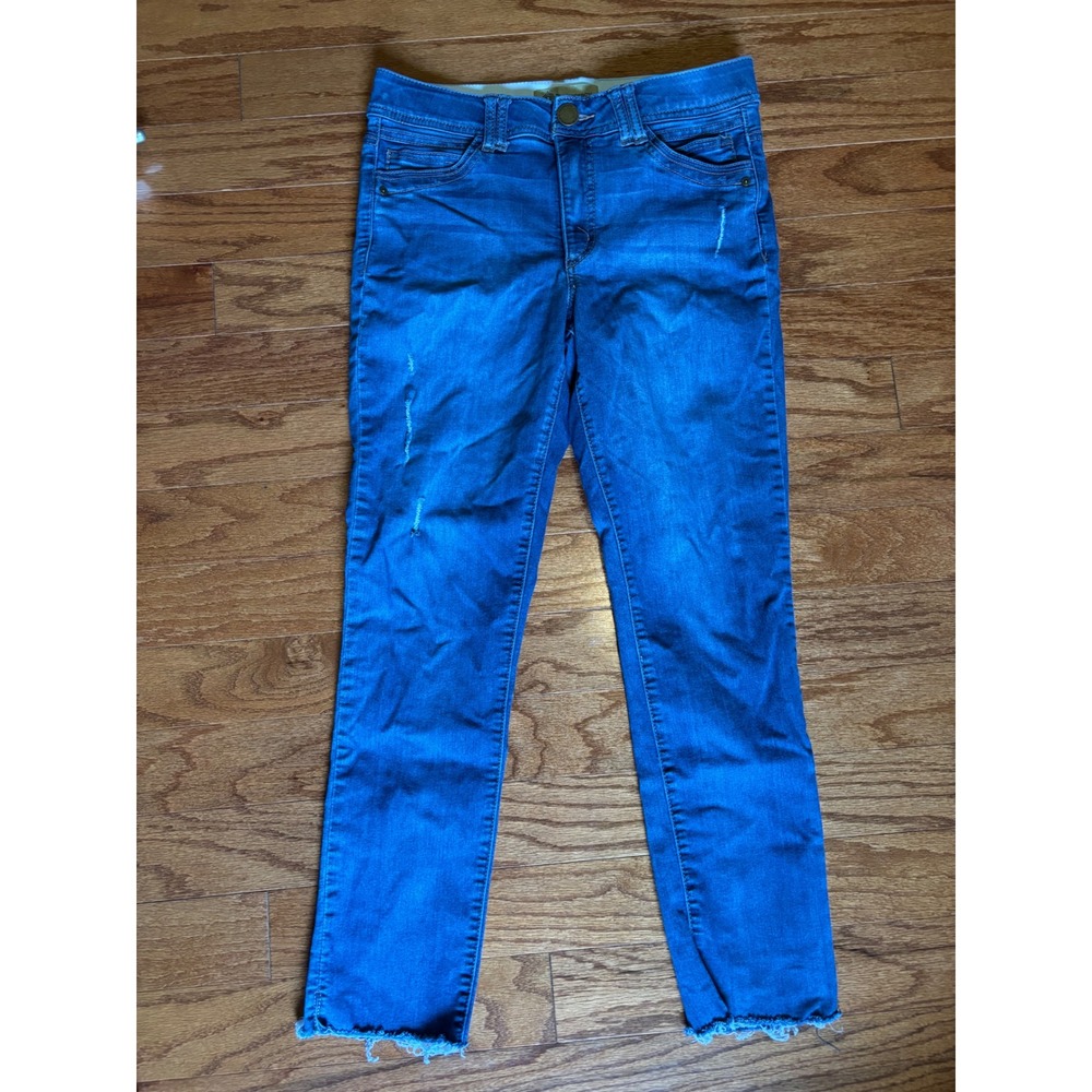 Democracy Medium Wash Distressed Straight Leg Jeans Size 8